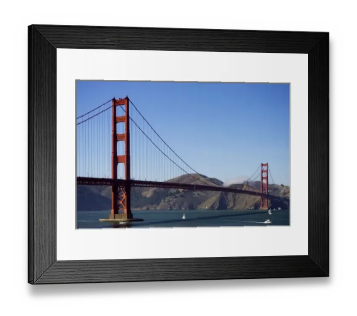 Framed Print : A view of the Golden Gate Bridge on a fall day in the late afternoon Framed Print : A view of the Golden Gate Bridge on a fall day in the late afternoon