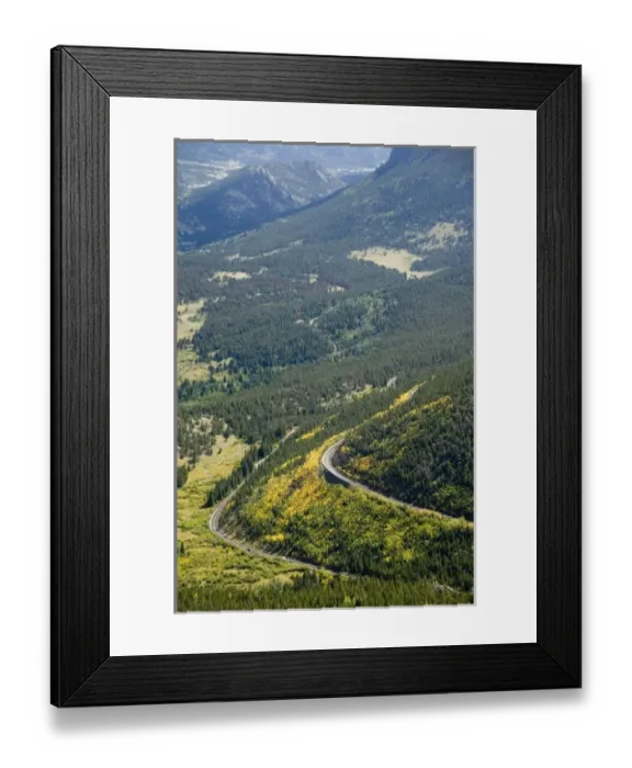 Framed Print : Colorado, Rocky Mountain National Park. Horseshoe Park overlook, Fall colors on Trail Ridge Road Framed Print : Colorado, Rocky Mountain National Park. Horseshoe Park overlook, Fall colors on Trail Ridge Road