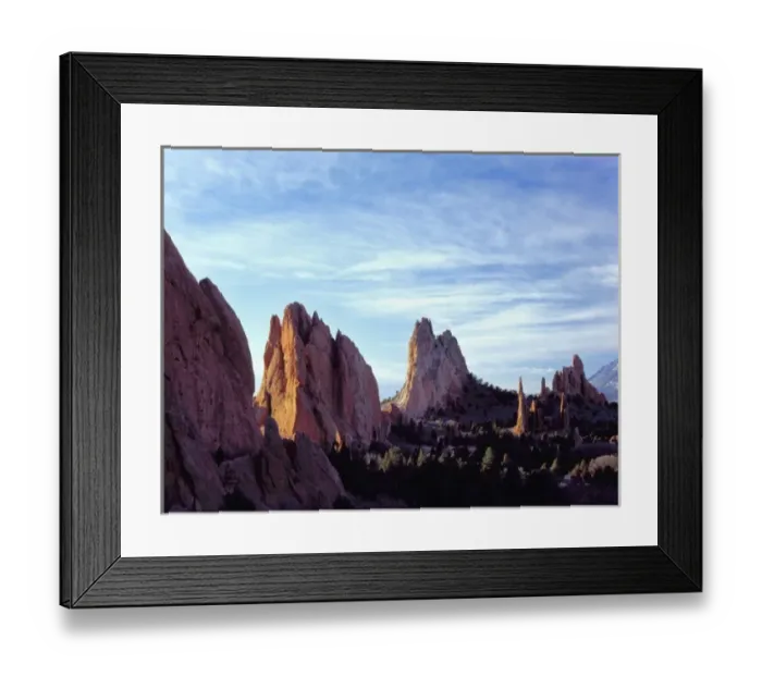 Framed Print : Garden of the Gods, Colorado Springs, Colorado. A USA. Morning light on sandstone Framed Print : Garden of the Gods, Colorado Springs, Colorado. A USA. Morning light on sandstone