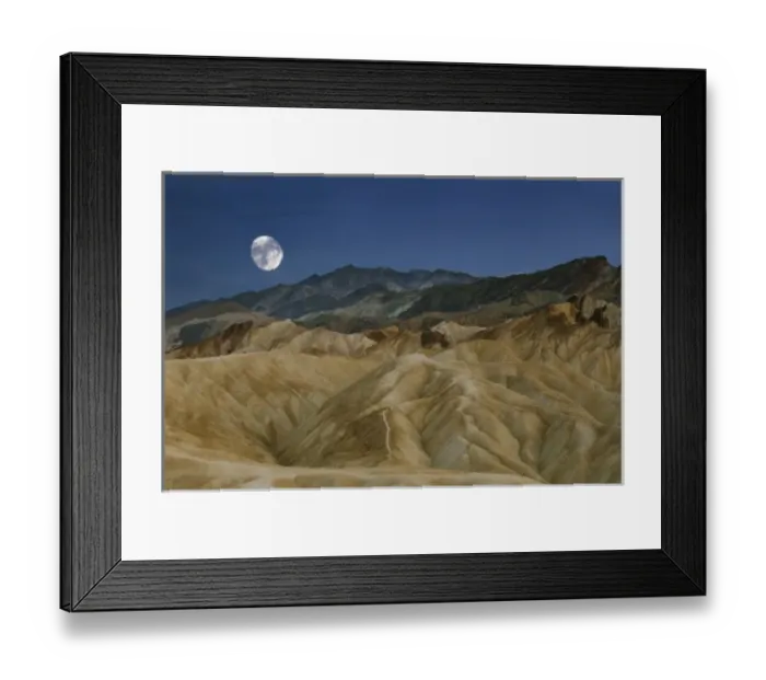 Framed Print : Moonrise over Zabriskie Point, Death Valley National Park, California, USA (Multiple Framed Print : Moonrise over Zabriskie Point, Death Valley National Park, California, USA (Multiple
