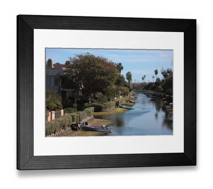 Framed Print : USA, California, Los Angeles, Venice, Man-made canal in Venice Canal Historic District Framed Print : USA, California, Los Angeles, Venice, Man-made canal in Venice Canal Historic District