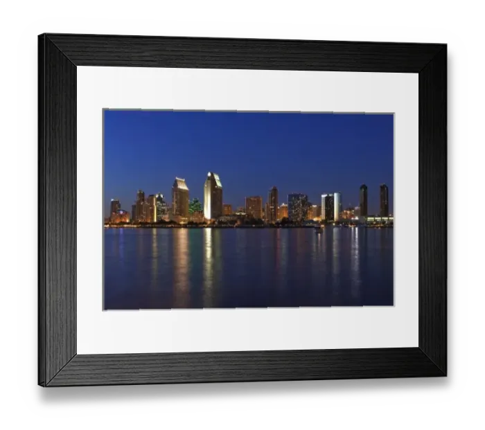 Framed Print : USA, California, San Diego. City skyline at night Framed Print : USA, California, San Diego. City skyline at night