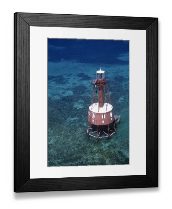 Framed Print : Carysfort Reef Lighthouse, Pennekamp Park, Florida, USA