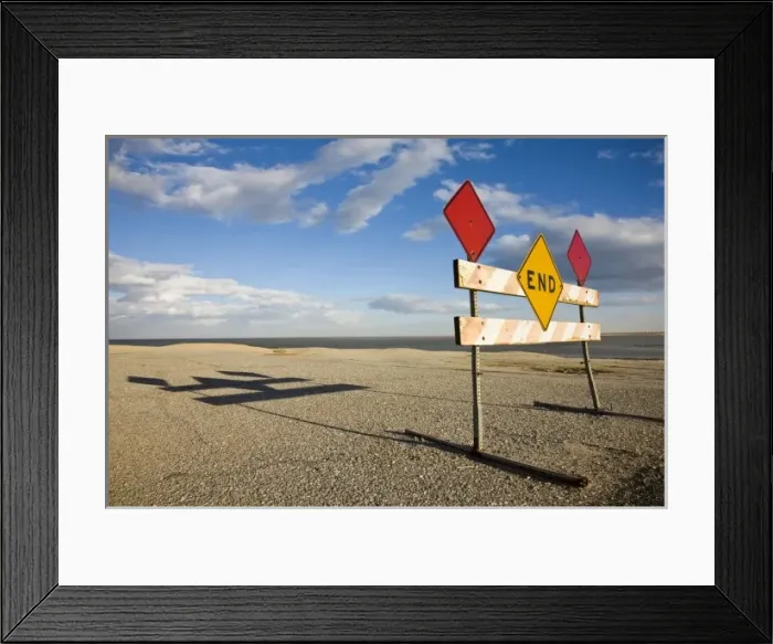 Framed Print : USA, California, Salton City. Salton Sea, sign for the end Framed Print : USA, California, Salton City. Salton Sea, sign for the end