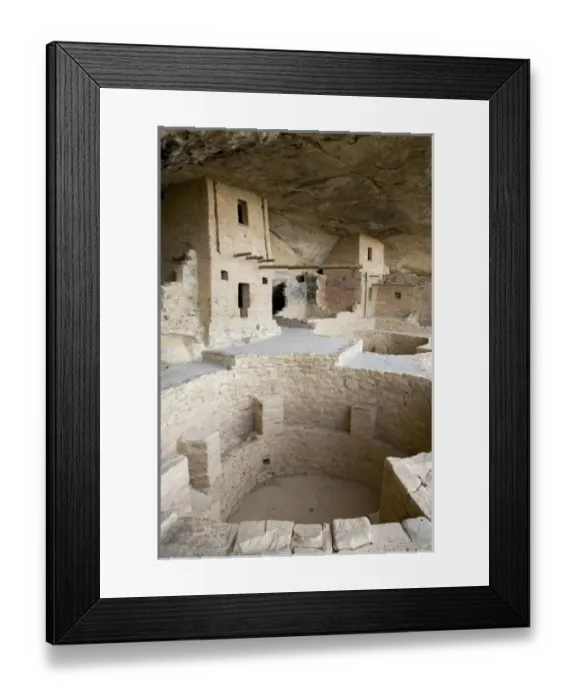 Framed Print : CO, Colorado, Mesa Verde National Park, home of Ancestral Pueblo people, cliff dwellings