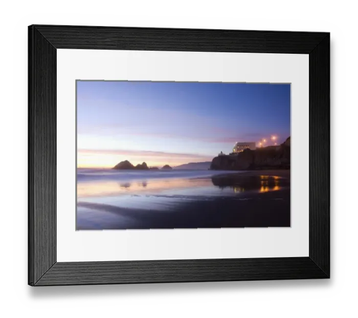 Framed Print : USA, California, San Francisco, Golden Gate National Recreation Area, Cliff house at sunset Framed Print : USA, California, San Francisco, Golden Gate National Recreation Area, Cliff house at sunset