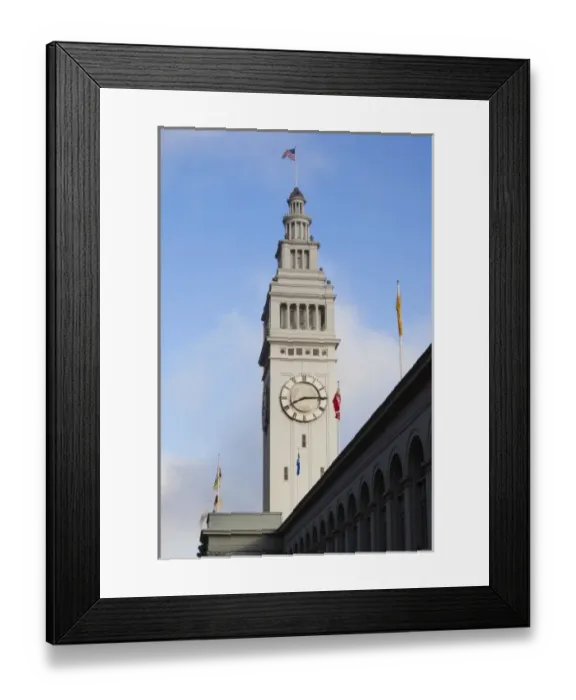 Framed Print : USA, California, San Francisco, Embarcadero, The Ferry Building in fog Framed Print : USA, California, San Francisco, Embarcadero, The Ferry Building in fog