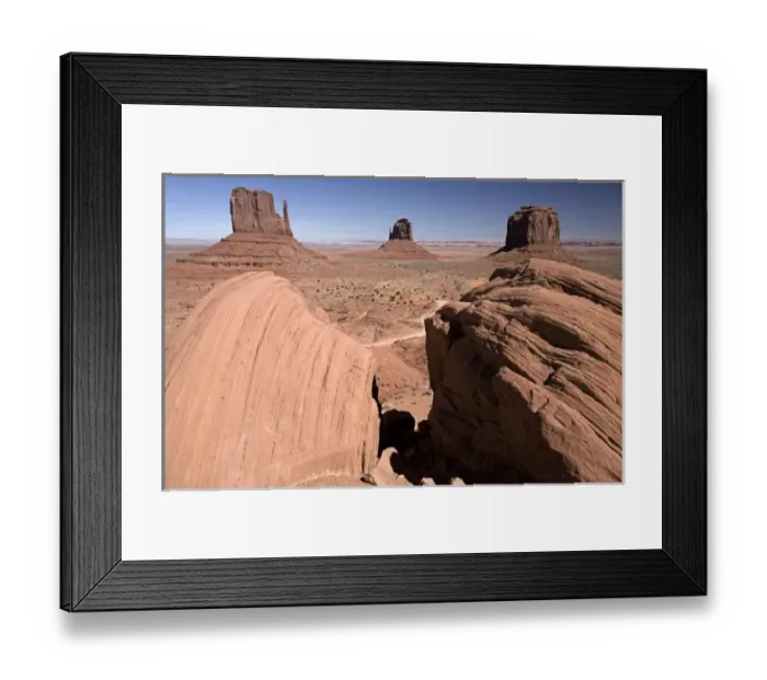 Framed Print : USA, Arizona, Monument Valley. The Mittens as seen from the Monument Valley Navajo