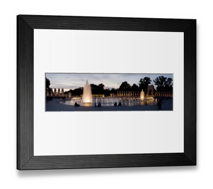 Framed Print : Unknown. USA, Washington, D.C. The World War Two Memorial shines brightly at night Framed Print : Unknown. USA, Washington, D.C. The World War Two Memorial shines brightly at night