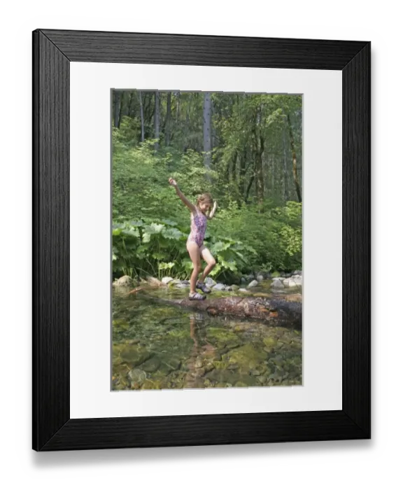 Framed Print : Released girl walking in Hazel Creek California Framed Print : Released girl walking in Hazel Creek California