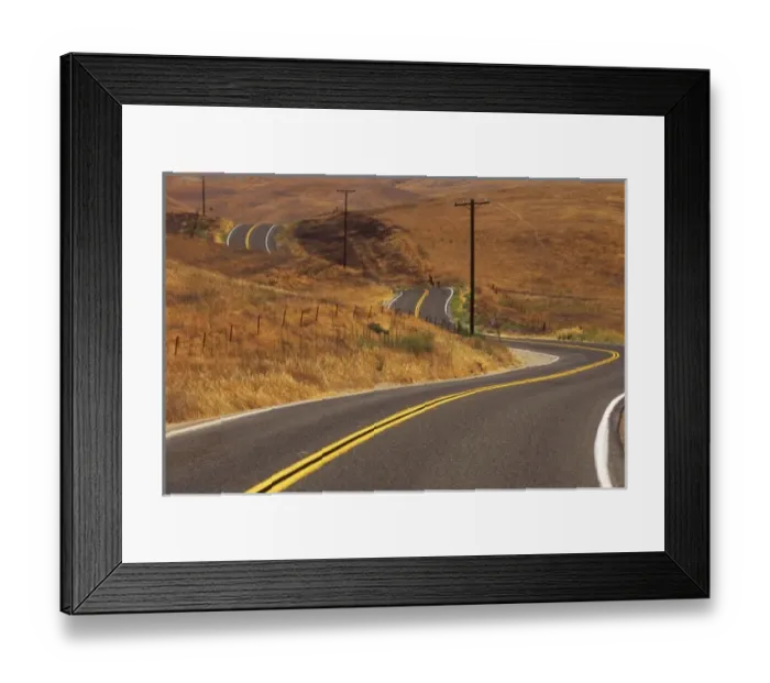 Framed Print : USA, California. Winding country road Framed Print : USA, California. Winding country road