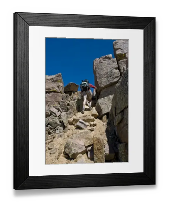 Framed Print : Climber summiting Windom Peak, Weminuche Wilderness, Needle Range, San Juan National Forest Framed Print : Climber summiting Windom Peak, Weminuche Wilderness, Needle Range, San Juan National Forest
