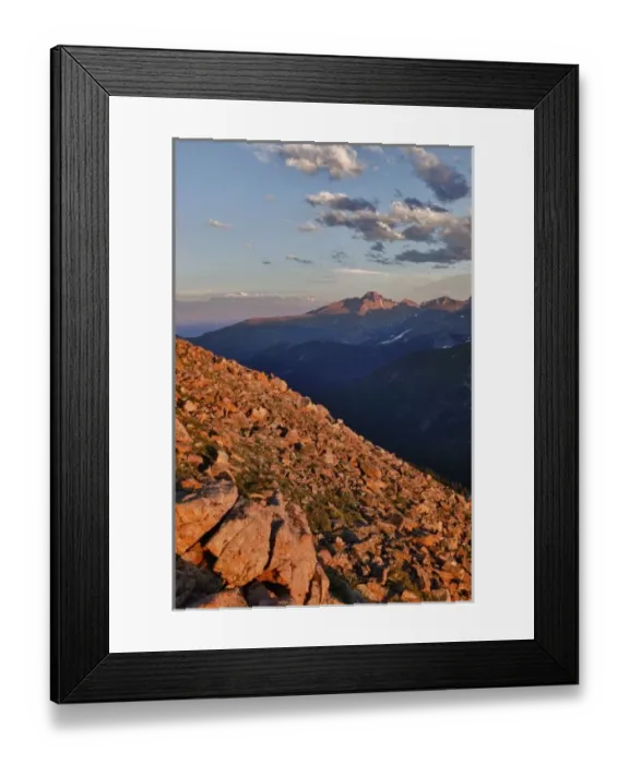 Framed Print : USA, Colorado, Rocky Mountain National Park, Longs Peak from Forest Canyon Overlook
