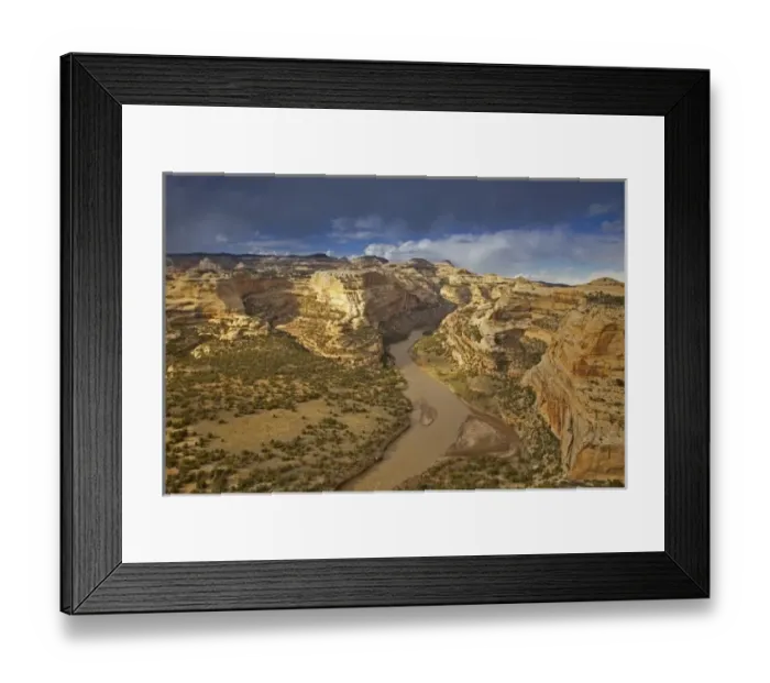 Framed Print : The Yampa River at Wagon Wheel Overlook in Dinosaur National Monument, Colorado, USA