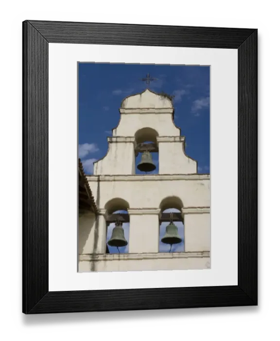 Framed Print : USA, California, Mission San Juan Bautista, built 1797, view of belltower, largest California Mission Framed Print : USA, California, Mission San Juan Bautista, built 1797, view of belltower, largest California Mission