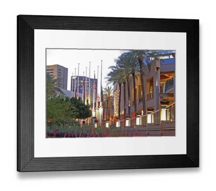 Framed Print : Evening lighting Arizona Center downtown Phoenix, Arizona Framed Print : Evening lighting Arizona Center downtown Phoenix, Arizona