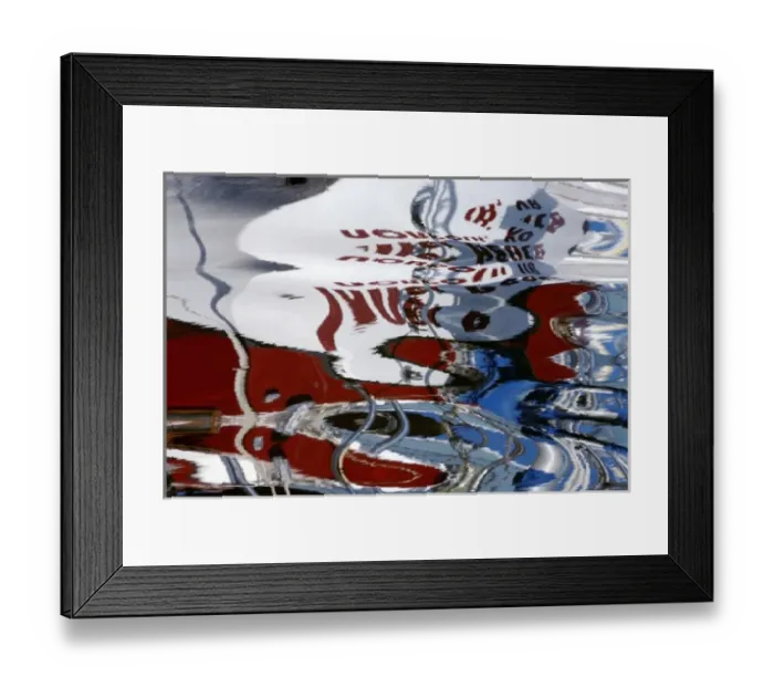Framed Print : North America, USA, Florida, Titusville, reflection of a red, white and blue sailboat Framed Print : North America, USA, Florida, Titusville, reflection of a red, white and blue sailboat