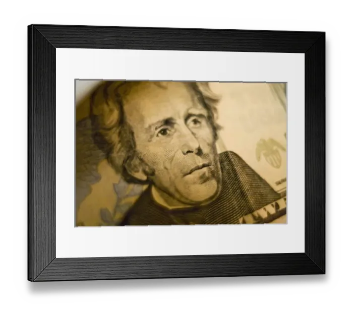 Framed Print : Unknown. USA, California. Twendy dollar bill close up Framed Print : Unknown. USA, California. Twendy dollar bill close up