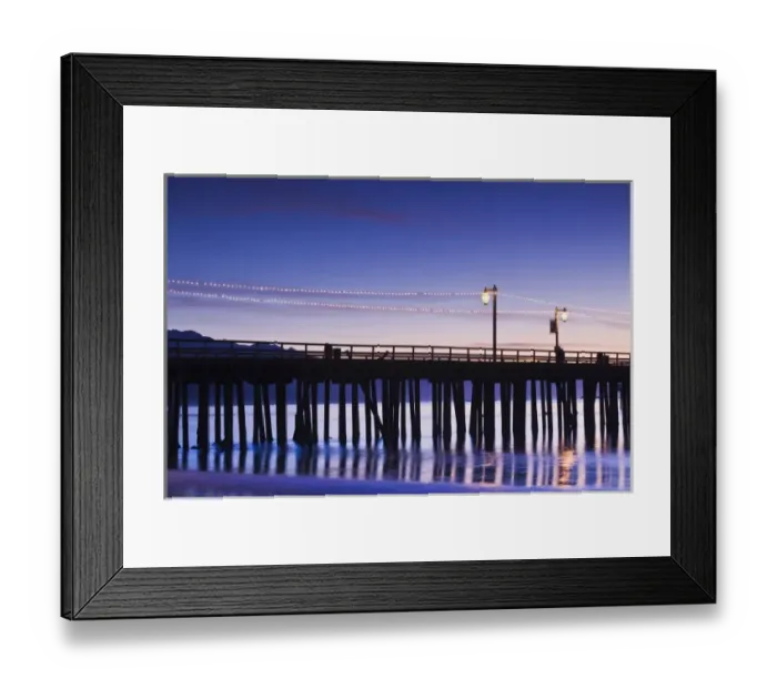 Framed Print : USA, California, Southern California, Santa Barbara, Stearns Wharf, dawn
