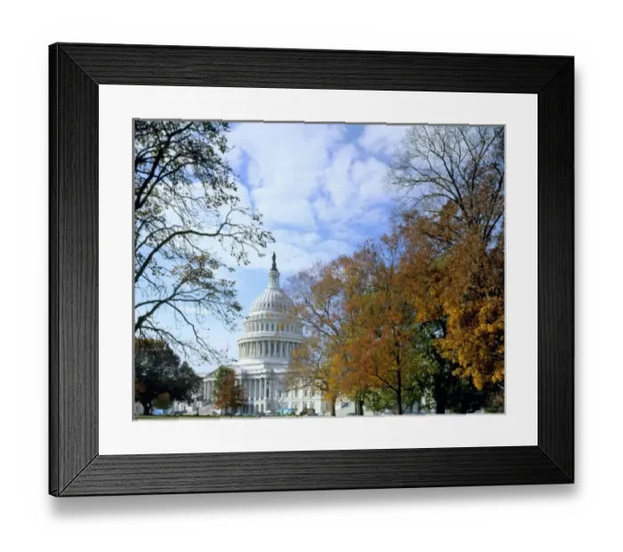Framed Print : WASHINGTON, D. C. USA. National Capitol Building in autumn Framed Print : WASHINGTON, D. C. USA. National Capitol Building in autumn