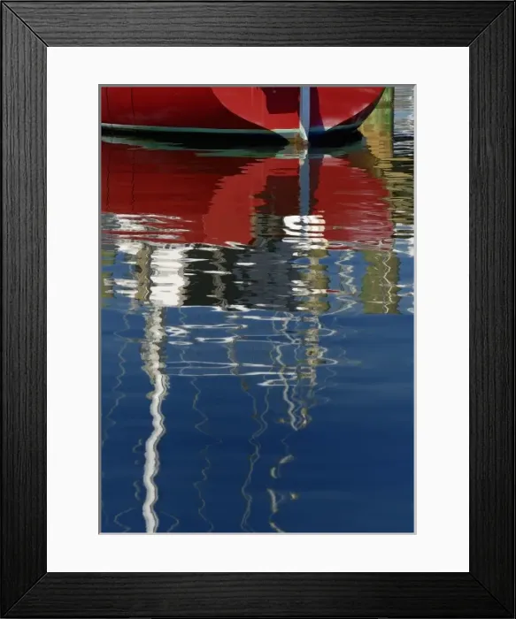 Framed Print : North America, USA, Florida, Titusville, Red sailboat and red, white and blue reflections on water Framed Print : North America, USA, Florida, Titusville, Red sailboat and red, white and blue reflections on water