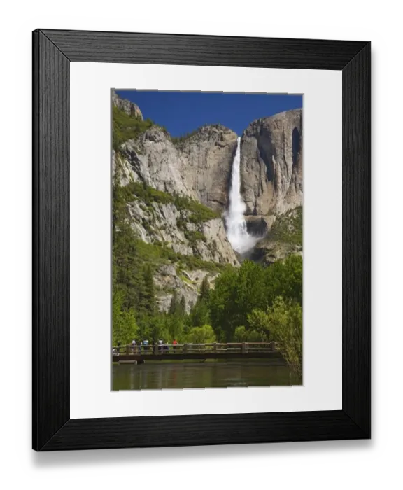 Framed Print : CA, Yosemite NP, Upper Yosemite Falls and Merced River Framed Print : CA, Yosemite NP, Upper Yosemite Falls and Merced River