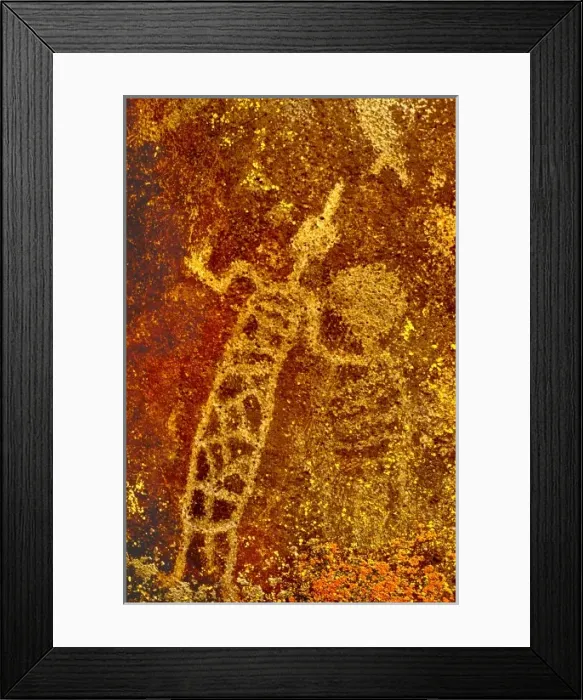 Framed Print : USA, California, Little Petroglyph Canyon, Ridgecrest. Close-up of an ancient petroglyph