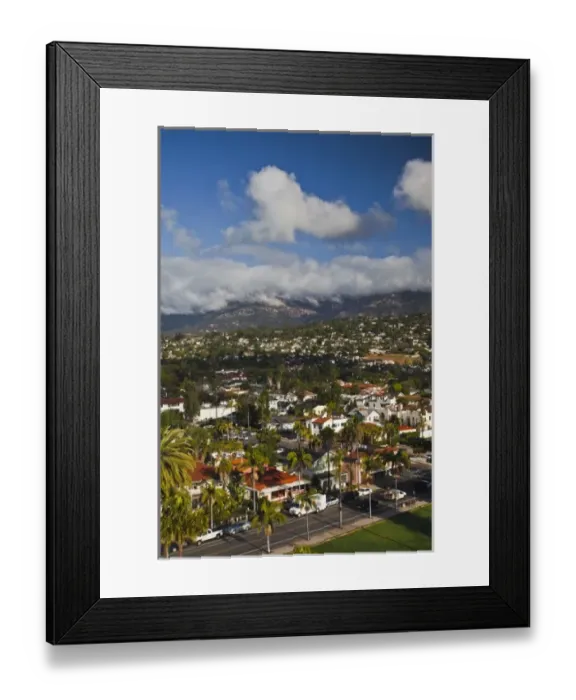 Framed Print : USA, California, Southern California, Santa Barbara, elevated city view from Framed Print : USA, California, Southern California, Santa Barbara, elevated city view from