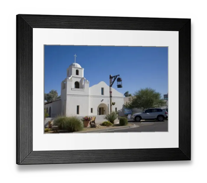 Framed Print : AZ, Arizona, Scottsdale, Old Town Scottsdale, Old Adobe Mission Framed Print : AZ, Arizona, Scottsdale, Old Town Scottsdale, Old Adobe Mission