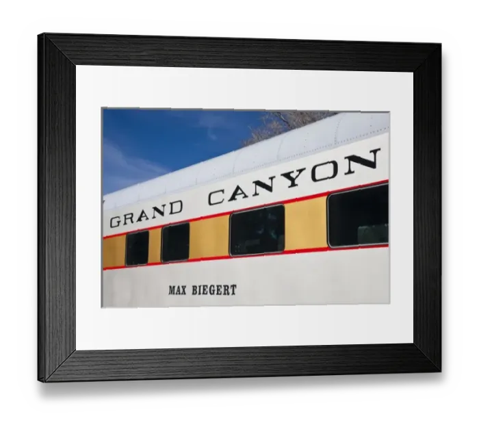 Framed Print : USA, Arizona, Grand Canyon National Park. Grand Canyon Village, Grand Canyon Tourist Train Car