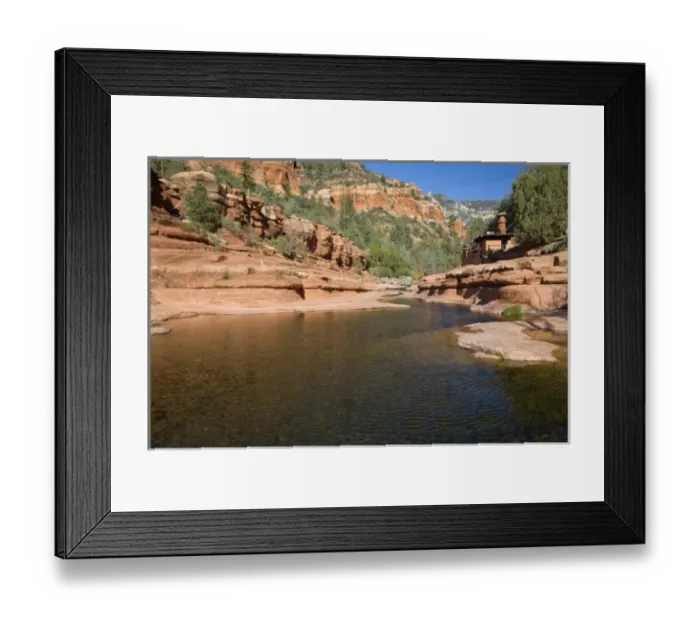 Framed Print : Unknown. AZ, Arizona, Slide Rock State Park, Oak Creek and sandstone rock