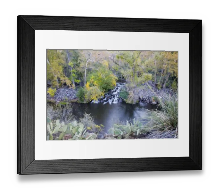 Framed Print : AZ, Arizona, Oak Creek Canyon, Grasshopper Point, Oak Creek and trees with fall color Framed Print : AZ, Arizona, Oak Creek Canyon, Grasshopper Point, Oak Creek and trees with fall color