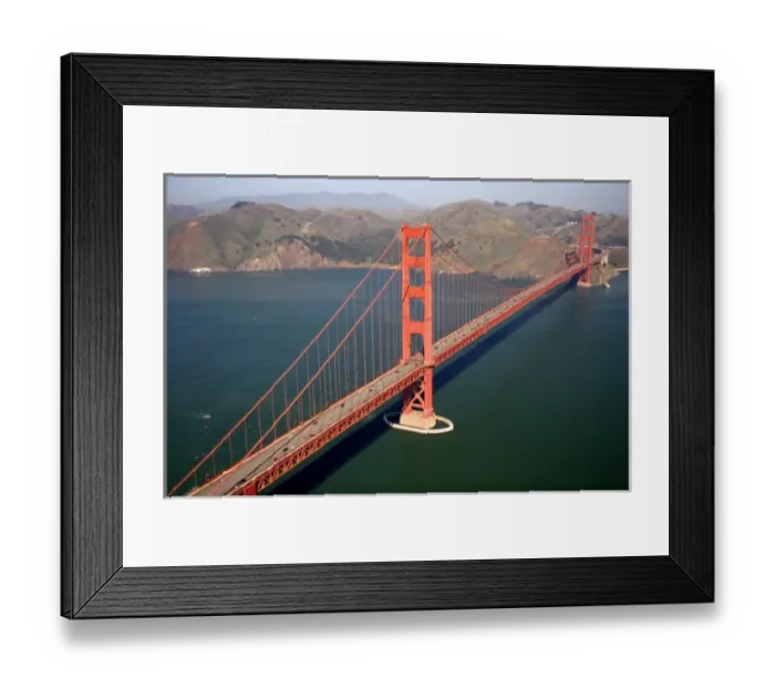 Framed Print : Aerial view of the Golden Gate Bridge in the San Francisco bay, California Framed Print : Aerial view of the Golden Gate Bridge in the San Francisco bay, California