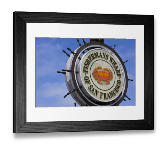Framed Print : Fishermans Wharf Sign at Pier 39 - San Francisco, California