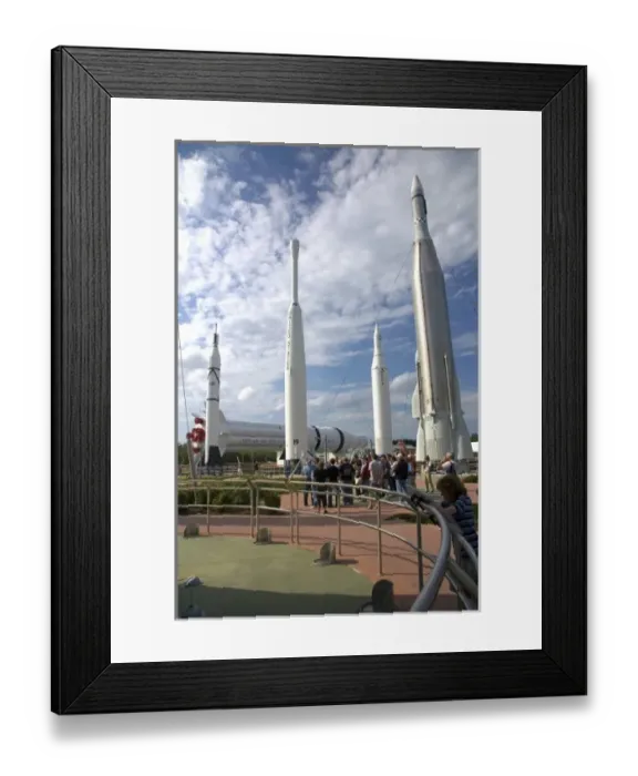 Framed Print : Rocket Garden at the Kennedy Space Center Visitor Complex in Cape Canaveral, Florida