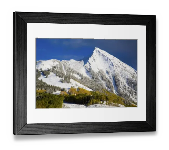 Framed Print : USA, Colorado, Mt. Crested Butte, Mt. Crested Butte After First Snow with Autumn Color Framed Print : USA, Colorado, Mt. Crested Butte, Mt. Crested Butte After First Snow with Autumn Color