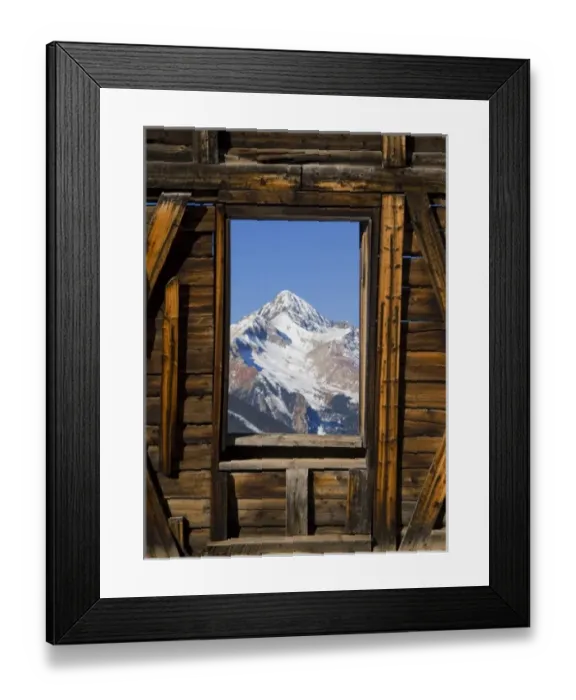 Framed Print : USA, Colorado, Rocky Mountains, San Juan Mountains. The window of a miners cabin Framed Print : USA, Colorado, Rocky Mountains, San Juan Mountains. The window of a miners cabin