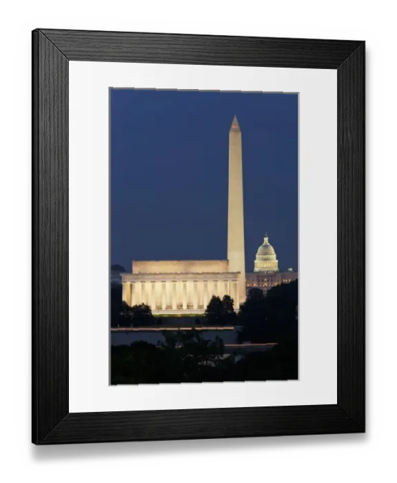 Framed Print : USA, District of Columbia, Washington, DC, Lincoln Memorial, Washington Monument
