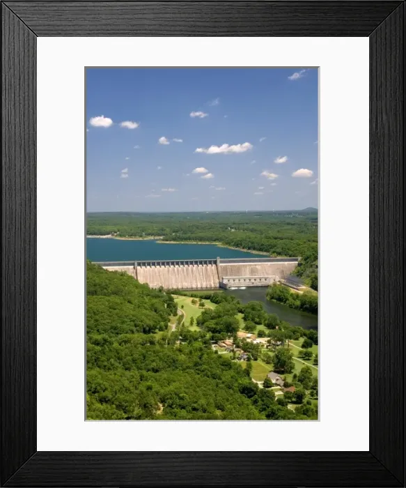 Framed Print : Aerial view of Bull Shoals Dam, Arkansas Framed Print : Aerial view of Bull Shoals Dam, Arkansas