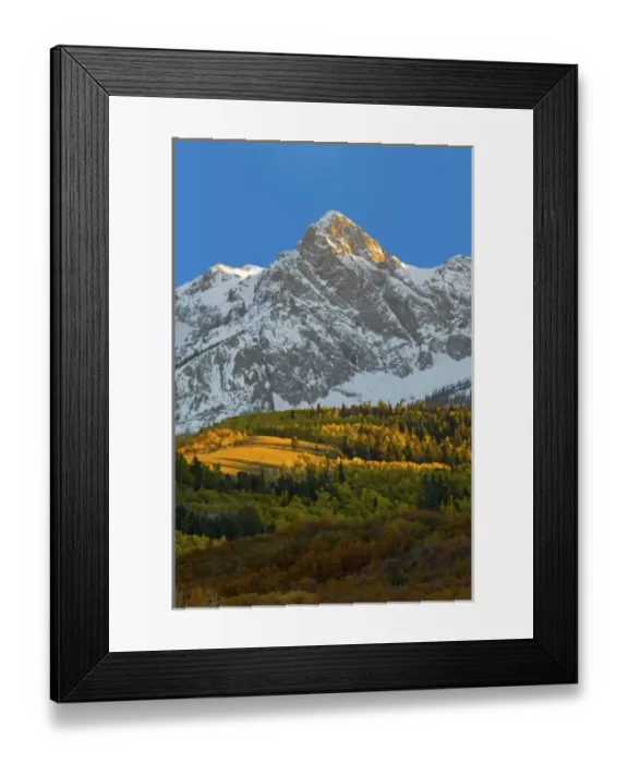 Framed Print : USA, Colorado, Dallas Divide, Sunset on Mt. Sneffles with Autumn Color Framed Print : USA, Colorado, Dallas Divide, Sunset on Mt. Sneffles with Autumn Color