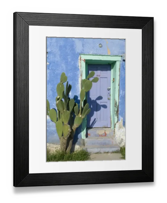 Framed Print : USA, Arizona, Tucson. Exterior doorway detail