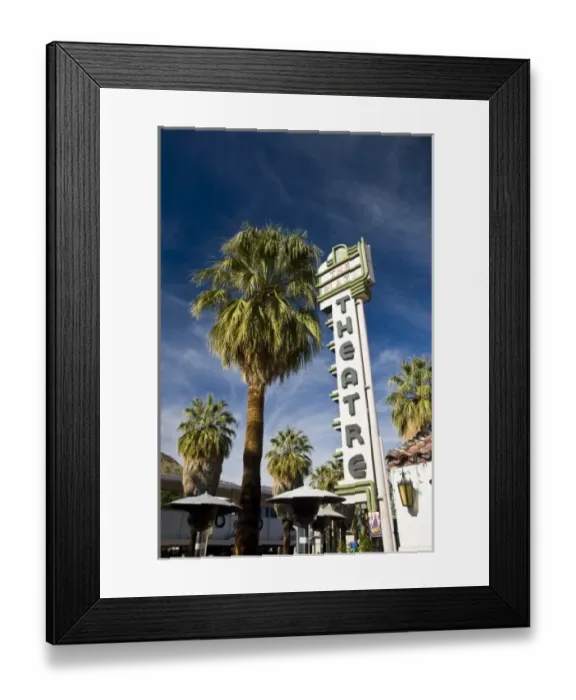 Framed Print : USA, California, Palm Springs. Marquee for The Plaza Theater Framed Print : USA, California, Palm Springs. Marquee for The Plaza Theater