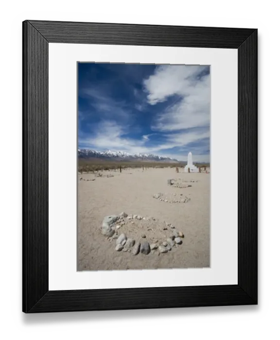 Framed Print : USA, California, Eastern Sierra Nevada Area, Independence, Manzanar National Historic Site