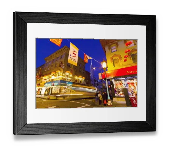 Framed Print : Chinatown at dusk in San Francisco, California, USA Framed Print : Chinatown at dusk in San Francisco, California, USA