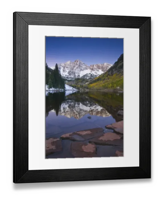 Framed Print : USA, Colorado, Rocky Mountains, Aspen. Dawn at the Maroon Bells Framed Print : USA, Colorado, Rocky Mountains, Aspen. Dawn at the Maroon Bells