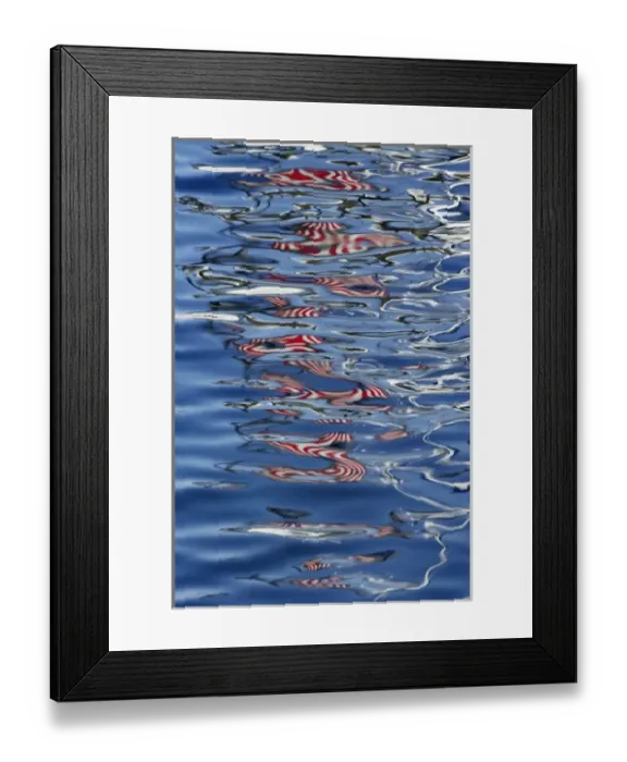 Framed Print : Abstract reflection of American flag, Catalina, California Framed Print : Abstract reflection of American flag, Catalina, California