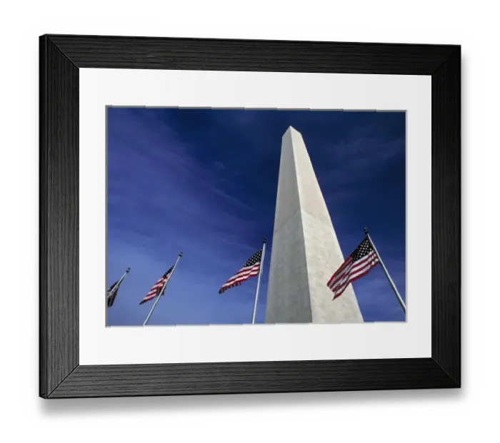 Framed Print : USA, District of Columbia. American flags fly at the base of the Washington Monument Framed Print : USA, District of Columbia. American flags fly at the base of the Washington Monument