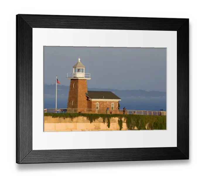 Framed Print : Red brick lighthouse at Santa Cruz, California