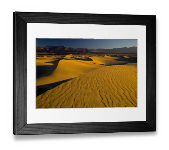 Framed Print : Sand Dunes and ripple desgins from the early morning light falling on the Dunes Mesquite