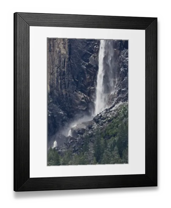 Framed Print : Yosemite valleys lower and upper Bridalveil Fall -Yosemite National Park, California Framed Print : Yosemite valleys lower and upper Bridalveil Fall -Yosemite National Park, California